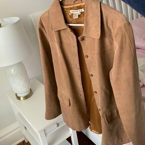 Brown / Tan checkered AMI 100% leather jacket